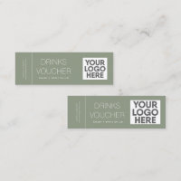 Corporate Drink Voucher Logo Sage Green Mini Card