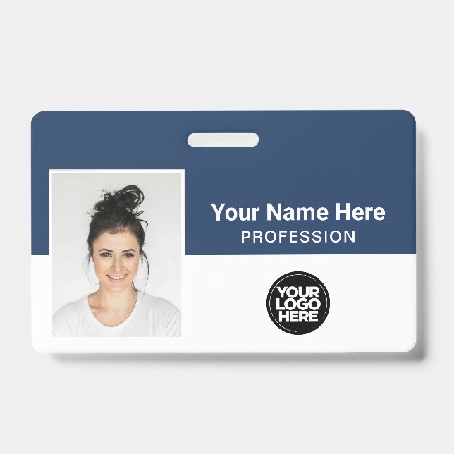Corporate Employee, Name, Logo, Photo ID Badge (Front)