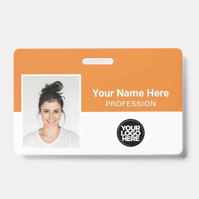Corporate Employee, Name, Logo, Photo ID Badge (Front)
