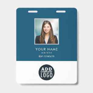 Corporate Employees Photo Barcode Business Logo ID Badge