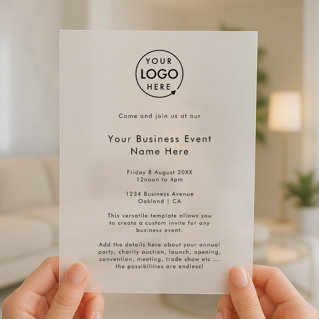 Corporate Event | Minimalist Professional Business Vellum Invitations (Modern vellum business event invitation template by Guava - translucent, simple, and customizable)
