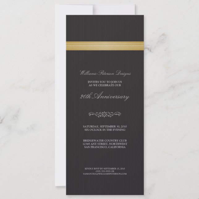 Corporate Event Ribbon Invitation (gold) (Front)