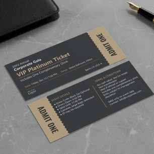 Corporate Gala Black & Gold Event Voucher Card