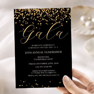 Corporate Gala Gold Glitter Sparkling Elegant Invitation