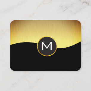 Corporate Gold Black with Monogram Business Card