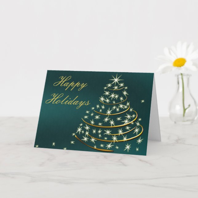 corporate gold tree happy holidays card (Small Plant)