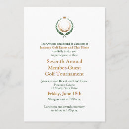 Corporate Golf Tournament Invitation