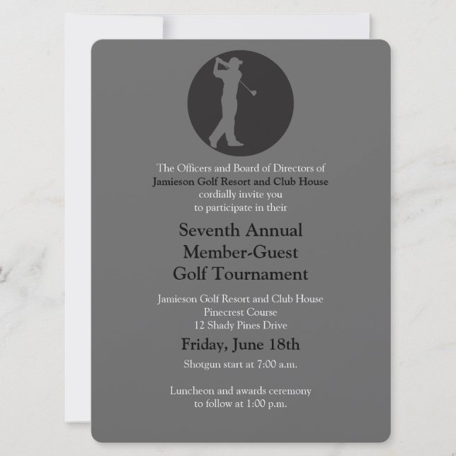 Corporate Golf Tournament Invitation (Front)