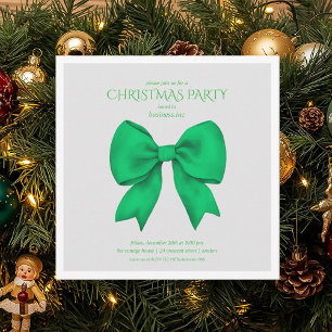 Corporate Green Bow Christmas Holiday Party  Invitation
