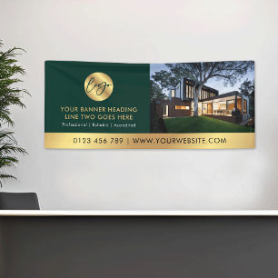 Corporate Green & Gold Logo Advert Business Photo Banner