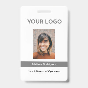 Corporate Grey Employee Photo ID Badge