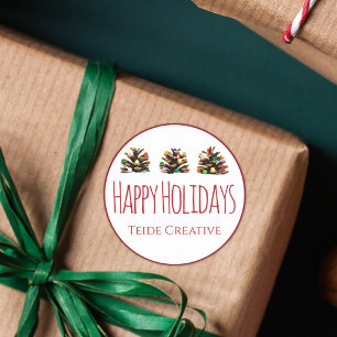 Corporate Happy Holidays Christmas Stickers
