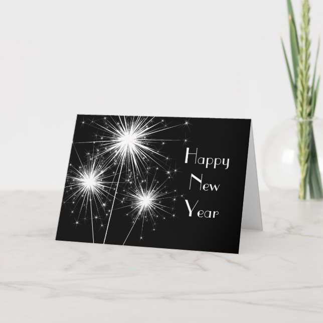 Corporate Happy New Year Card (black) (Front)