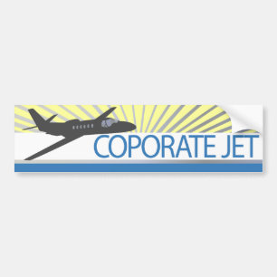 Corporate Jet Aircraft Bumper Sticker