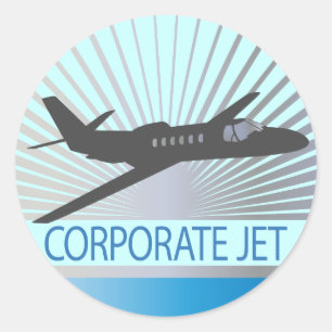Corporate Jet Aircraft Classic Round Sticker