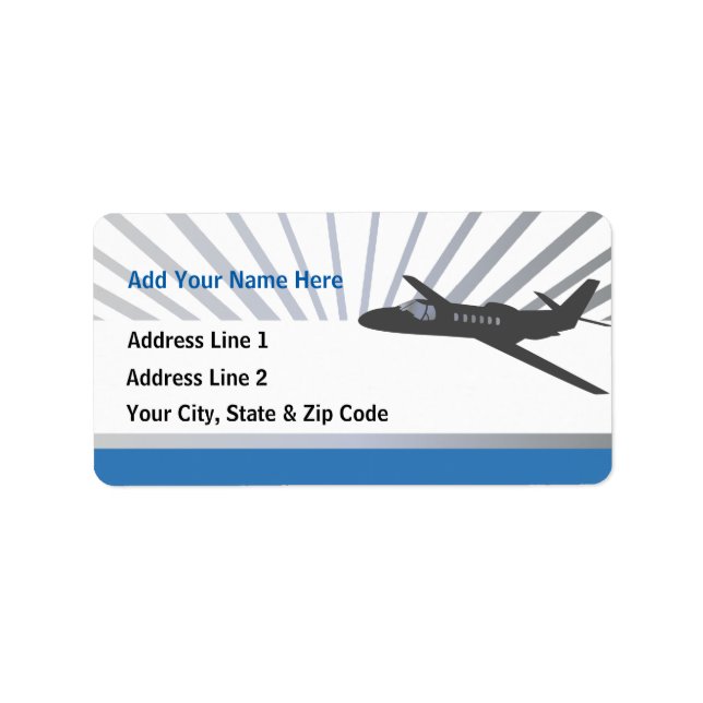 Corporate Jet Aircraft Label (Front)
