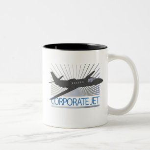 Corporate Jet Aircraft Two-Tone Coffee Mug