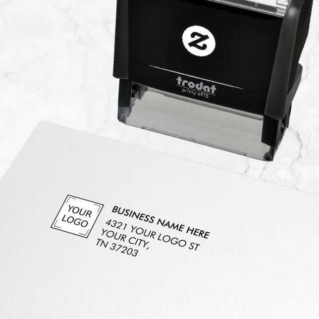 CORPORATE LOGO AND ADDRESS BUSINESS SELF-INKING STAMP (Creator Uploaded)