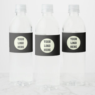 Corporate Logo Company Minimalist Black Business  Water Bottle Label