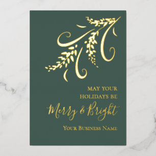 Corporate Logo Modern Hand Drawn Gold Foil Holiday