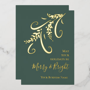 Corporate Logo Modern Hand Drawn Gold Foil Holiday