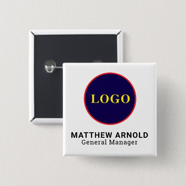 Corporate Logo Name Badge Button – Customisable (Front & Back)