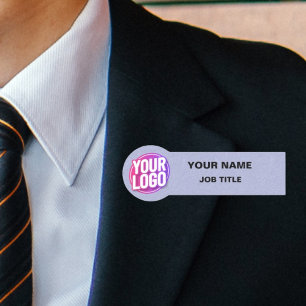 Corporate Logo Professional Employee Blue Name Tag