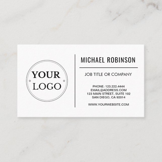 Corporate Logo Professional Employee Business Card (Front)