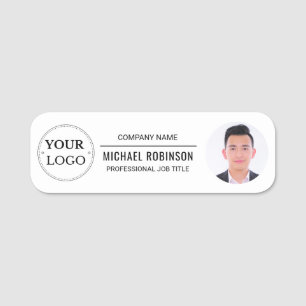 Corporate Logo Professional Employee Photo Name Tag