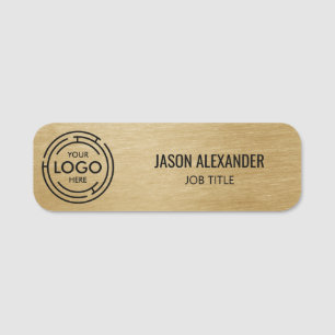 Corporate Logo Professional Faux Gold Name Tag