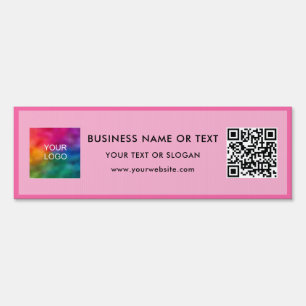 Corporate Logo QR Code Yard Business Pink Outdoor Garden Sign