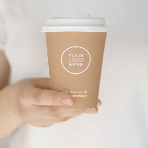 Corporate Logo Stylish Tan Modern Professional  Paper Cups