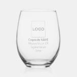 Corporate Logo Vision Tagline Values Simple Black Stemless Wine Glass<br><div class="desc">The design is a minimalist professional one for businesses and corporates to feature their brand. Customisation fields are intended for company's logo, name, and mission, vision, tagline, and/or values in black font colour. For special requests or questions, contact the artist at wafadahdalcreates@gmail.com. © Wafa Y. Dahdal - All Rights Reserved....</div>