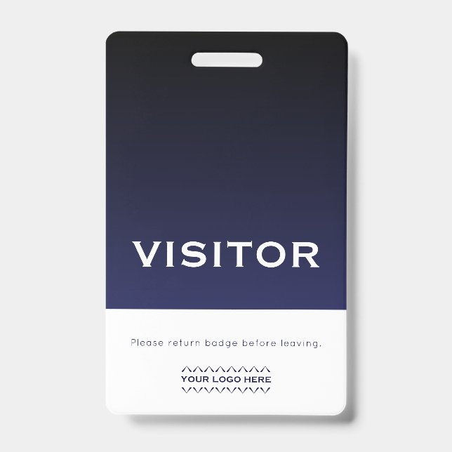 Corporate Logo Visitor Badge Navy Blue ID Badge (Front)