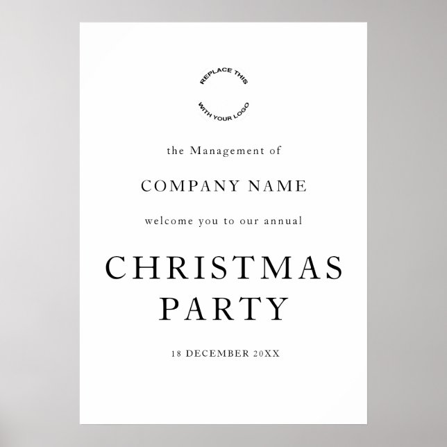 Corporate Logo Welcome Christmas Party Poster (Front)