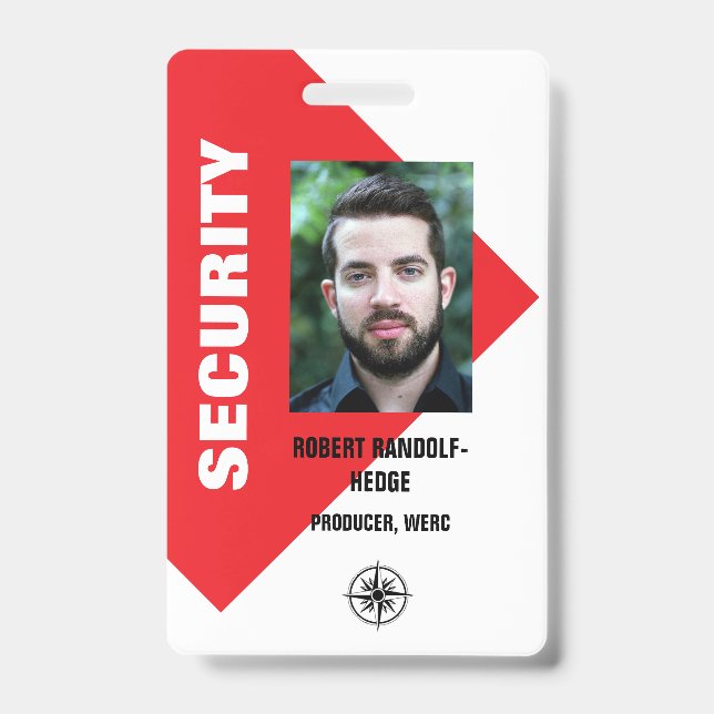 CORPORATE MEDIA I.D. EVENT SECURITY PASS ID BADGE (Front)