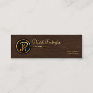 Corporate Minimalist Fine Wood Grain CEO Mini Business Card