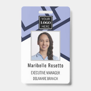 Corporate Modern Dark blue Employee Badge ID Badge