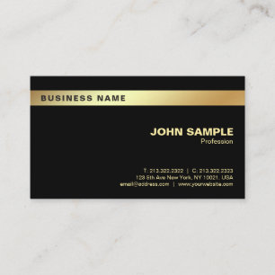 Corporate Modern Stylish Professional Black Gold Business Card