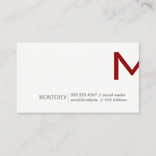 Corporate Monogram Split (Deep Red) Business Card