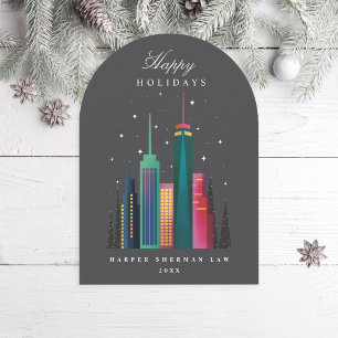 Corporate Office City Skyline Business Arch Diecut Invitation