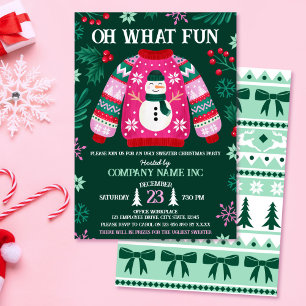 Corporate Office Holiday Ugly Sweater Party  Invitation