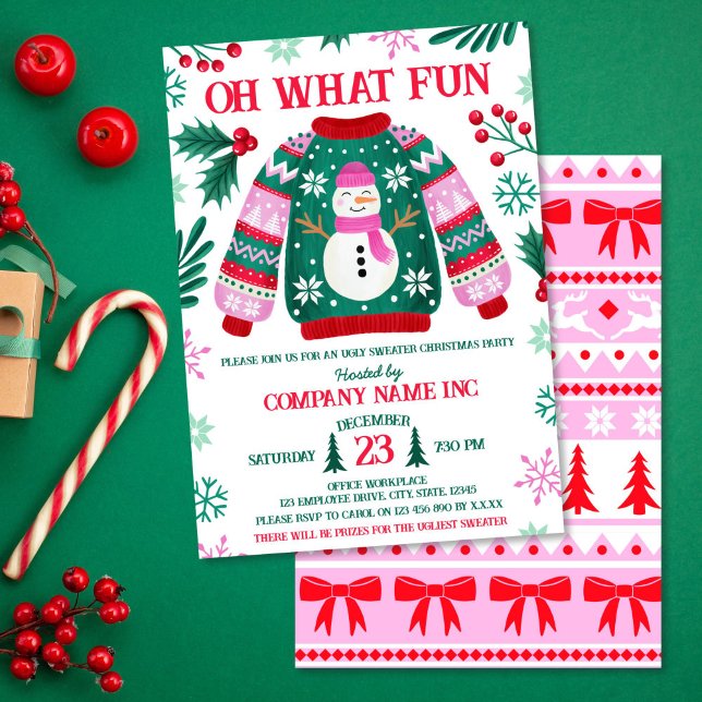Corporate Office Holiday Ugly Sweater Party  Invitation (Corporate Office Holiday Ugly Sweater Party Invitation)