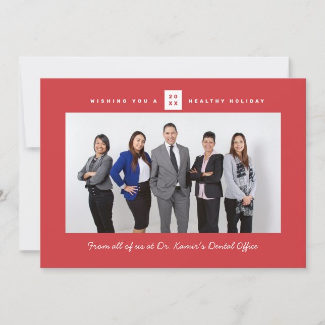 Corporate Office Photo Holiday Card (Front)
