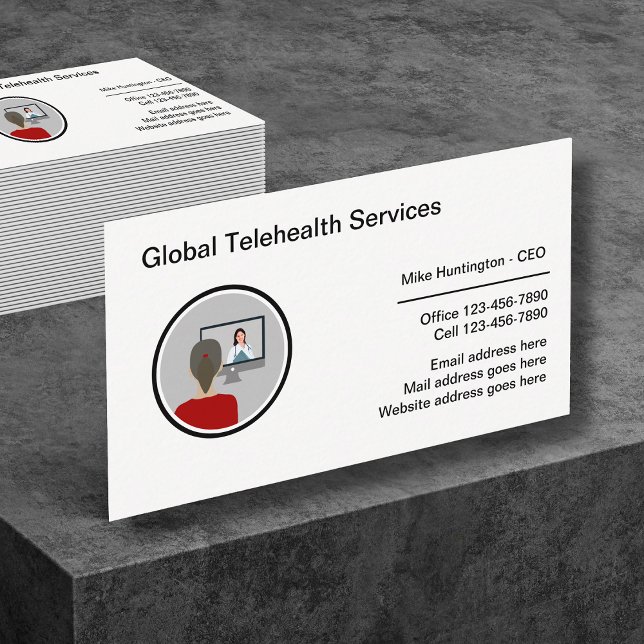 Corporate Office Telehealth Medical Business Business Card (Creator Uploaded)