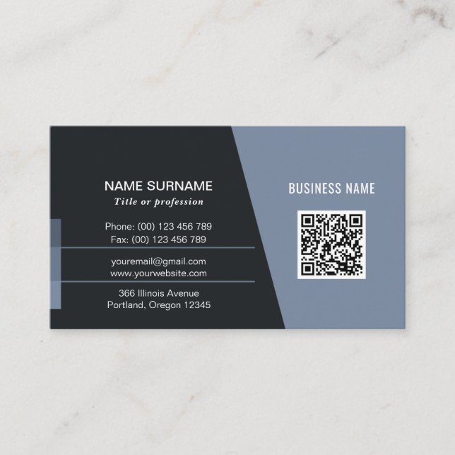 Corporate or personal business card with QR code (Front)