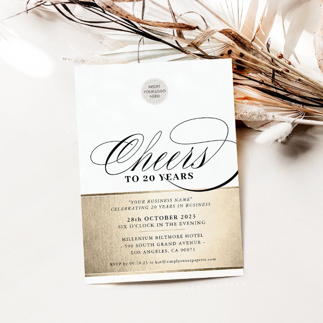 CORPORATE PARTY elegant business cheers black gold Invitation (Creator Uploaded)