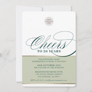 CORPORATE PARTY elegant business cheers green gold Invitation
