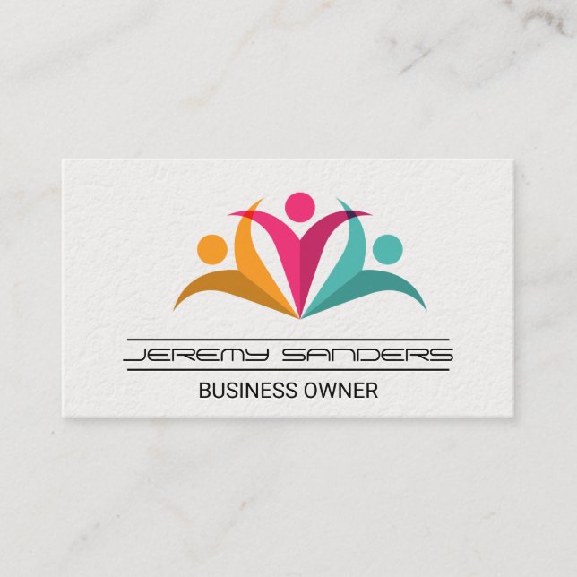 Corporate People Logo Business Card (Front)