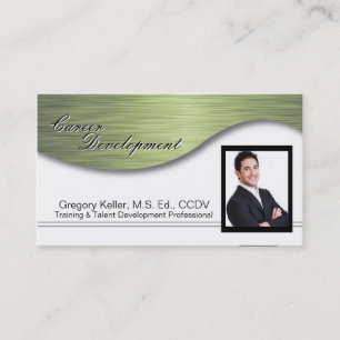 Corporate Photo Business Card - Professional Green